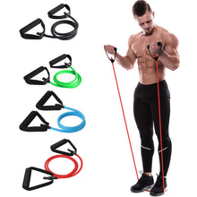 Load image into Gallery viewer, 120cm Yoga Pull Rope Elastic Resistance Bands Fitness Crossfit Workout Exercise Tube Practical Training Rubber Tensile Expander