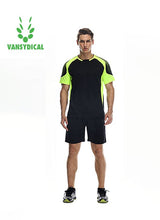 Load image into Gallery viewer, Vansydical Breathable Running Sets Sports Suits For Men Soccer Jersey Shorts Sportswear Basketball Mens T-Shirt Gym Clothing Men