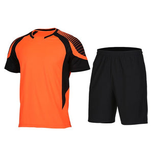 Vansydical Breathable Running Sets Sports Suits For Men Soccer Jersey Shorts Sportswear Basketball Mens T-Shirt Gym Clothing Men