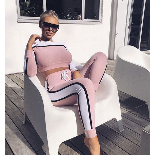 Mujer Sports Suit Yoga Clothing Women High Waist Set 2 Pieces 2019 Autumn Women Tops And Pants Suit Ladies Leisure Hooded Suit