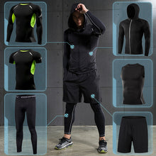 Load image into Gallery viewer, Men&#39;s Gym training Fitness sportswear Athletic physical workout Clothes Suits Running jogging Sports clothing Tracksuit Dry Fit