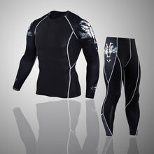 Load image into Gallery viewer, Men&#39;s Compression Run jogging Suits Clothes Sports Set Long t shirt And Pants   Fitness Training Sportswear clothing