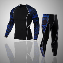 Load image into Gallery viewer, Men&#39;s Compression Run jogging Suits Clothes Sports Set Long t shirt And Pants   Fitness Training Sportswear clothing