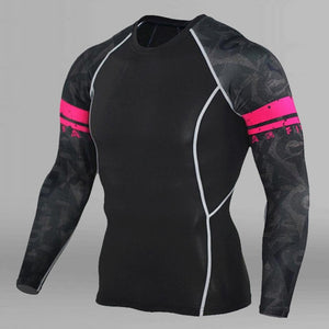 Men's Compression Run jogging Suits Clothes Sports Set Long t shirt And Pants   Fitness Training Sportswear clothing