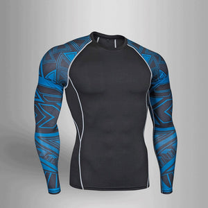 Men's Compression Run jogging Suits Clothes Sports Set Long t shirt And Pants   Fitness Training Sportswear clothing