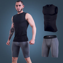 Load image into Gallery viewer, Quick Dry Men&#39;s Running Sets Sports Suit Men Compression Gym Vest+Shorts 2 Pieces Tracksuits Summer Fitness Sportswear Clothing