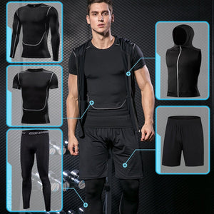 Gym Running Set Men's Tracksuit Jogging Compression Sportswear for Men Fitness Sports Clothing Tight Sport Clothes Set Hoodies