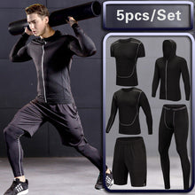 Load image into Gallery viewer, Gym Running Set Men&#39;s Tracksuit Jogging Compression Sportswear for Men Fitness Sports Clothing Tight Sport Clothes Set Hoodies