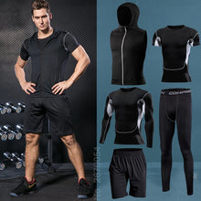 Load image into Gallery viewer, Gym Running Set Men&#39;s Tracksuit Jogging Compression Sportswear for Men Fitness Sports Clothing Tight Sport Clothes Set Hoodies