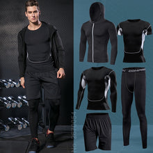 Load image into Gallery viewer, Gym Running Set Men&#39;s Tracksuit Jogging Compression Sportswear for Men Fitness Sports Clothing Tight Sport Clothes Set Hoodies