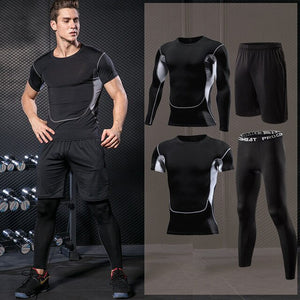 Gym Running Set Men's Tracksuit Jogging Compression Sportswear for Men Fitness Sports Clothing Tight Sport Clothes Set Hoodies