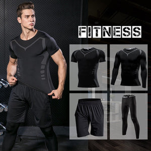 Gym Running Set Men's Tracksuit Jogging Compression Sportswear for Men Fitness Sports Clothing Tight Sport Clothes Set Hoodies