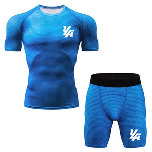 New Compression Men's Sport Suits Quick Dry Running sets mens sports suits gym fitness clothing Tracksuits Running 2Pcs/Set