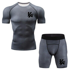 New Compression Men's Sport Suits Quick Dry Running sets mens sports suits gym fitness clothing Tracksuits Running 2Pcs/Set