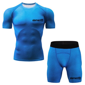 New Compression Men's Sport Suits Quick Dry Running sets mens sports suits gym fitness clothing Tracksuits Running 2Pcs/Set