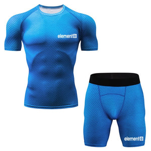 New Compression Men's Sport Suits Quick Dry Running sets mens sports suits gym fitness clothing Tracksuits Running 2Pcs/Set