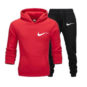 Men Hoodies Set 2019 Autumn Brand Casual Running Tracksuit Mens Set Sports Clothing Two Piece Patchwork Hoodie Pant Male Suit