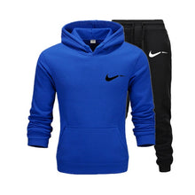 Load image into Gallery viewer, Men Hoodies Set 2019 Autumn Brand Casual Running Tracksuit Mens Set Sports Clothing Two Piece Patchwork Hoodie Pant Male Suit