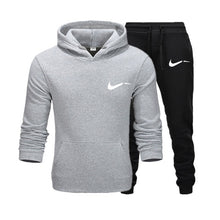 Load image into Gallery viewer, Men Hoodies Set 2019 Autumn Brand Casual Running Tracksuit Mens Set Sports Clothing Two Piece Patchwork Hoodie Pant Male Suit