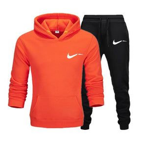 Men Hoodies Set 2019 Autumn Brand Casual Running Tracksuit Mens Set Sports Clothing Two Piece Patchwork Hoodie Pant Male Suit