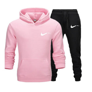 Men Hoodies Set 2019 Autumn Brand Casual Running Tracksuit Mens Set Sports Clothing Two Piece Patchwork Hoodie Pant Male Suit