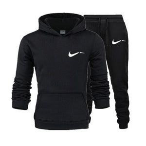 Men Hoodies Set 2019 Autumn Brand Casual Running Tracksuit Mens Set Sports Clothing Two Piece Patchwork Hoodie Pant Male Suit