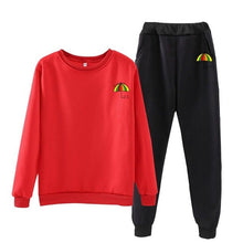 Load image into Gallery viewer, Women O-Neck Jogging Sports Suit Happy Every Day Long Sleeve Letter Sweatshirt Sweatpants Suit Autumn Female Clothing