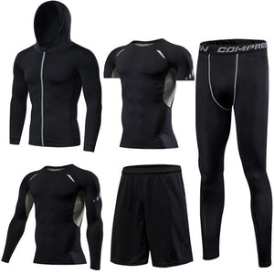 Men's Gym training Fitness sportswear Athletic physical workout Clothes Suits Running jogging Sports clothing Tracksuit Dry Fit