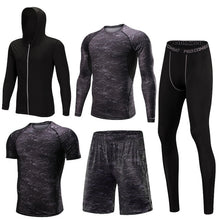 Load image into Gallery viewer, Men&#39;s Gym training Fitness sportswear Athletic physical workout Clothes Suits Running jogging Sports clothing Tracksuit Dry Fit