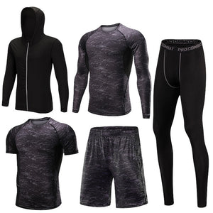 Men's Gym training Fitness sportswear Athletic physical workout Clothes Suits Running jogging Sports clothing Tracksuit Dry Fit