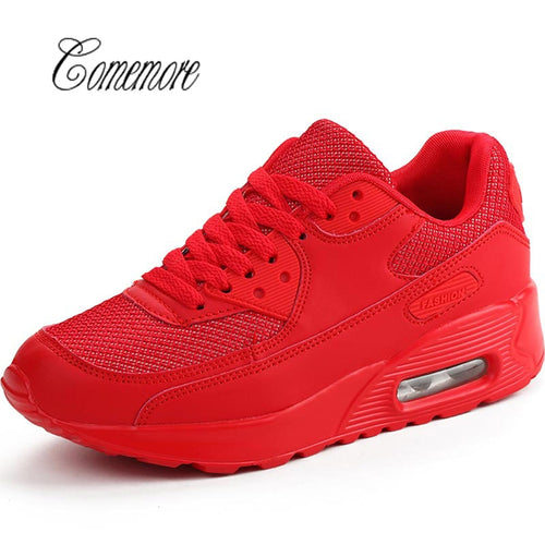 Comemore  Breathable Women's Sport Shoes Sports Sneakers Men Running Shoes For Women Tennis Shoes Woman Summer Train Red